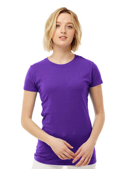 Tultex Women's Fine Jersey Slim Fit T-Shirt in purple