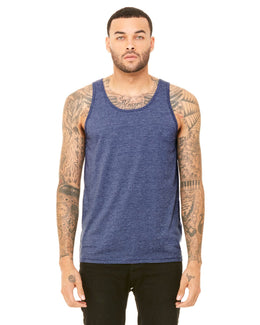 Bella+Canvas Unisex Heather CVC Tank 3480CVC | Heather Navy - Front