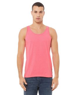 Bella+Canvas Unisex Heather CVC Tank 3480CVC | Neon Pink - Front