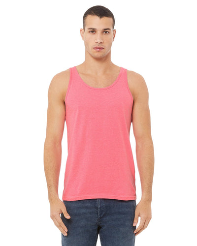 Bella+Canvas Unisex Heather CVC Tank 3480CVC | Neon Pink - Front
