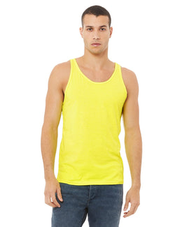 Bella+Canvas Unisex Heather CVC Tank 3480CVC | Neon Yellow - Front