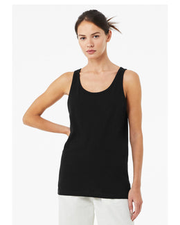 Bella+Canvas Unisex Heather CVC Tank 3480CVC | Solid Blk Blend - Front