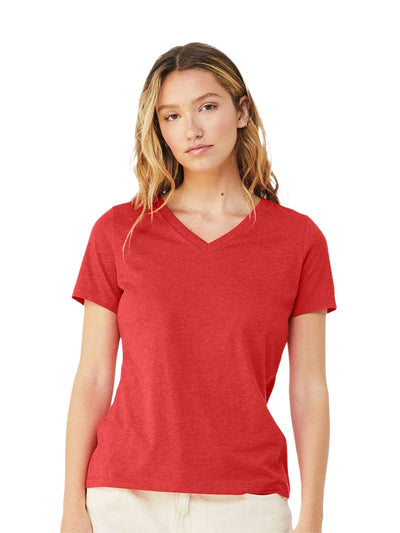 Bella+Canvas Women's Relaxed Heather CVC V-Neck Tee