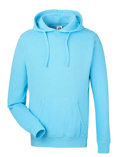 J America Unisex Pigment-Dyed Fleece Hooded Sweatshirt