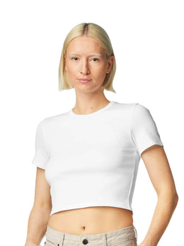 American Apparel Women's Baby Rib Cropped Tee