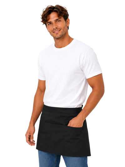 Q-Tees Waist Apron with Pockets in black