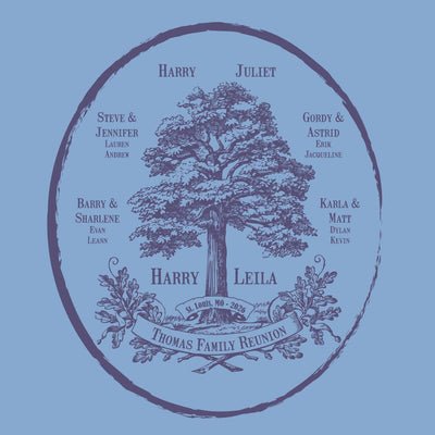 Family reunion oak tree t-shirt design