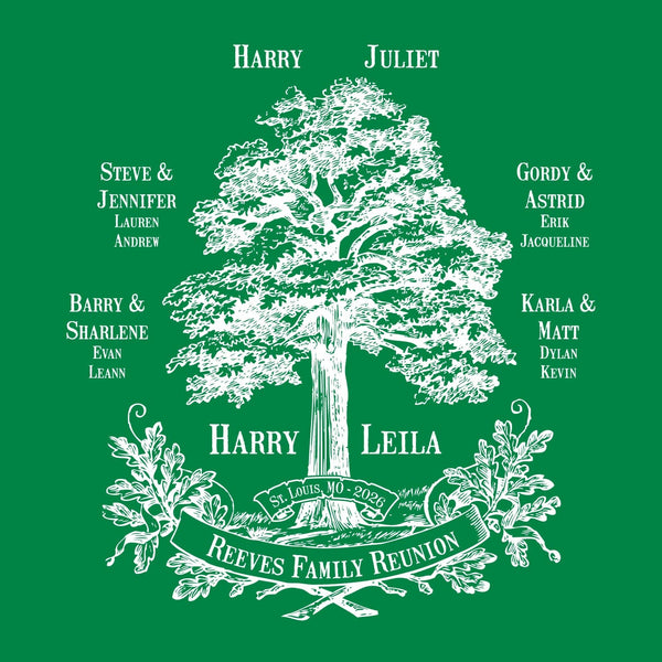 Oak Tree Family Reunion T-Shirt Design R1-24