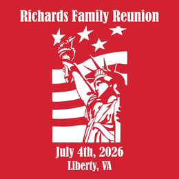 Statue of Liberty family reunion t-shirt design