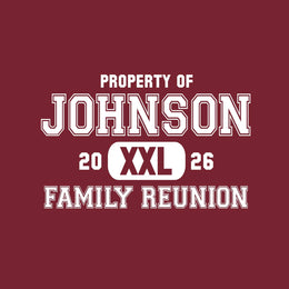 Property of athletic family reunion t-shirt design