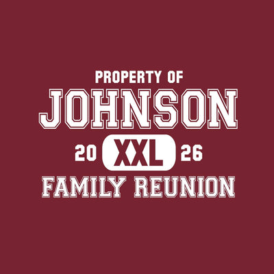 Property of athletic family reunion t-shirt design