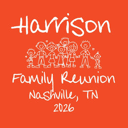 Stick figure family reunion t-shirt design