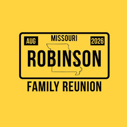 License plate theme family reunion t-shirt