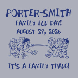 Tug of war themed family reunion t-shirt design