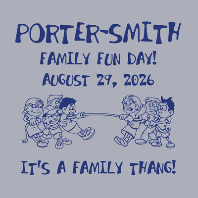 Tug of war themed family reunion t-shirt design