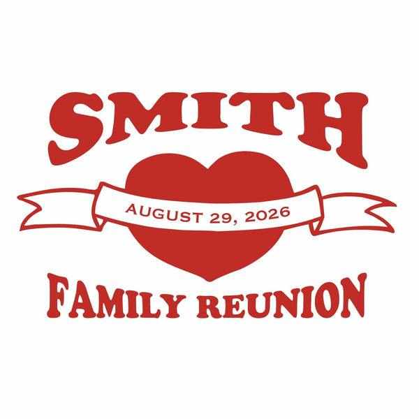 Heart Banner Family Reunion T-Shirt Design R1-5