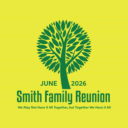 Modern leafy tree family reunion t-shirt design