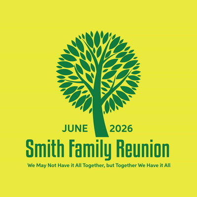 Modern leafy tree family reunion t-shirt design