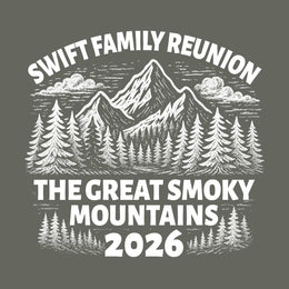 Mountain range family reunion t-shirt design