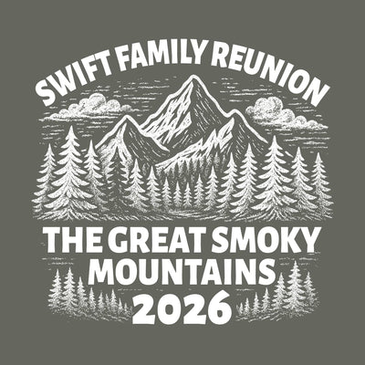 Mountain range family reunion t-shirt design