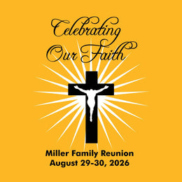 Crucifix religious themed family reunion t-shirt design