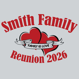 Heart themed family reunion t-shirt design