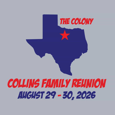 Texas themed family reunion t-shirt design
