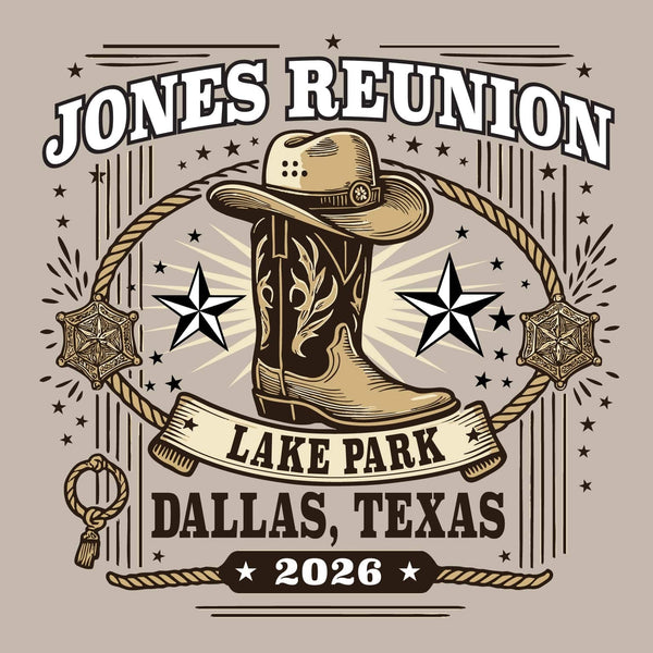 Cowboy Hat and Boots Family Reunion T-Shirt R3-8
