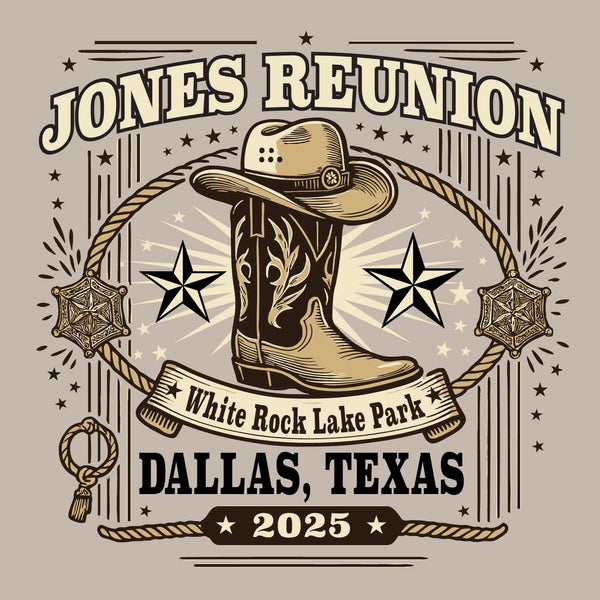 Cowboy Hat and Boots Family Reunion T-Shirt R3-8