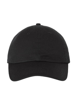Black unstructured adjustable cap
