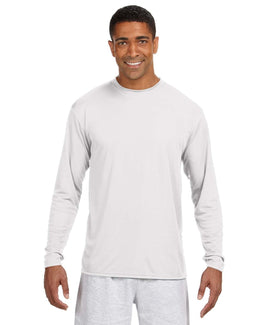 A4 Men's Cooling Performance Long Sleeve T-Shirt N3165 | White - Front