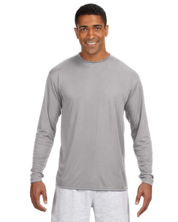 A4 Men's Cooling Performance Long Sleeve T-Shirt N3165 | Silver - Front