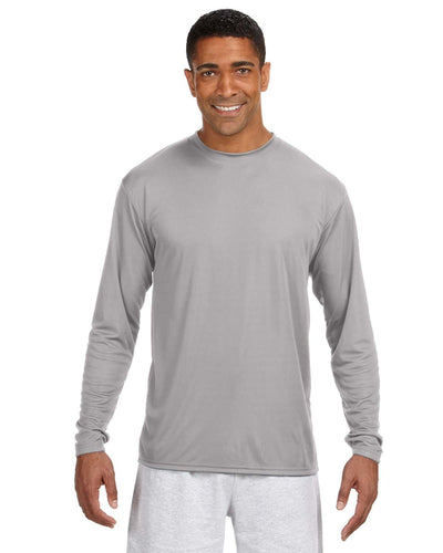 A4 Men's Cooling Performance Long Sleeve T-Shirt N3165 | Silver - Front