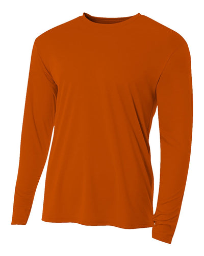 A4 Men's Cooling Performance Long Sleeve T-Shirt N3165 | Burnt Orange - Front