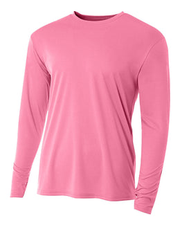 A4 Men's Cooling Performance Long Sleeve T-Shirt N3165 | Pink - Front