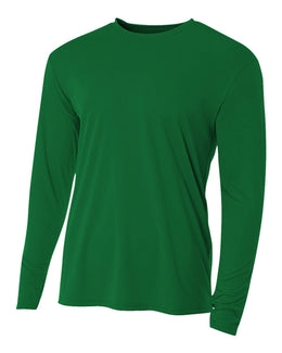 A4 Men's Cooling Performance Long Sleeve T-Shirt N3165 | Kelly - Front