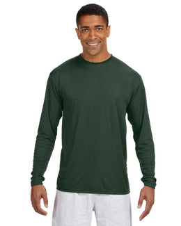 A4 Men's Cooling Performance Long Sleeve T-Shirt N3165 | Forest Green - Front