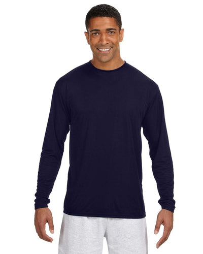 A4 Men's Cooling Performance Long Sleeve T-Shirt N3165 | Navy - Front