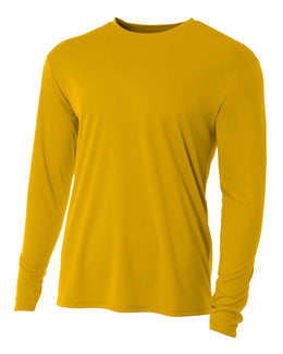 A4 Men's Cooling Performance Long Sleeve T-Shirt N3165 | Gold - Front