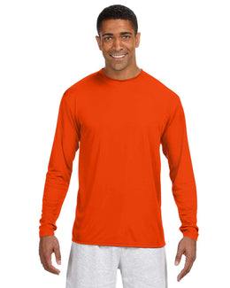 A4 Men's Cooling Performance Long Sleeve T-Shirt N3165 | Athletic Orange - Front