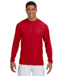 A4 Men's Cooling Performance Long Sleeve T-Shirt N3165 | Scarlet - Front