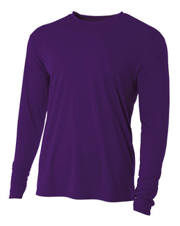 A4 Men's Cooling Performance Long Sleeve T-Shirt N3165 | Purple - Front