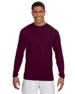 A4 Men's Cooling Performance Long Sleeve T-Shirt N3165 | Maroon - Front