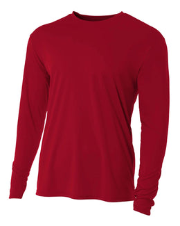 A4 Men's Cooling Performance Long Sleeve T-Shirt N3165 | Cardinal - Front