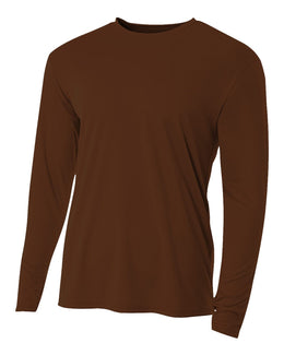 A4 Men's Cooling Performance Long Sleeve T-Shirt N3165 | Brown - Front