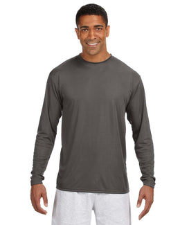 A4 Men's Cooling Performance Long Sleeve T-Shirt N3165 | Graphite - Front