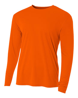 A4 Men's Cooling Performance Long Sleeve T-Shirt N3165 | Safety Orange - Front
