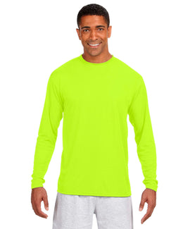 A4 Men's Cooling Performance Long Sleeve T-Shirt N3165 | Safety Yellow - Front