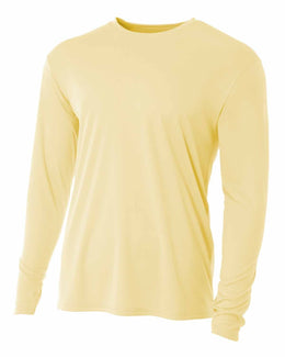 A4 Men's Cooling Performance Long Sleeve T-Shirt N3165 | Light Yellow - Front