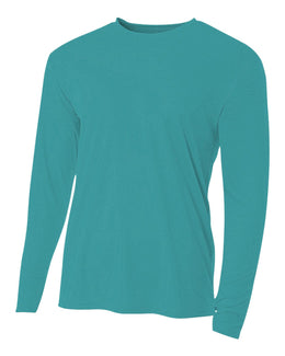 A4 Men's Cooling Performance Long Sleeve T-Shirt N3165 | Teal - Front